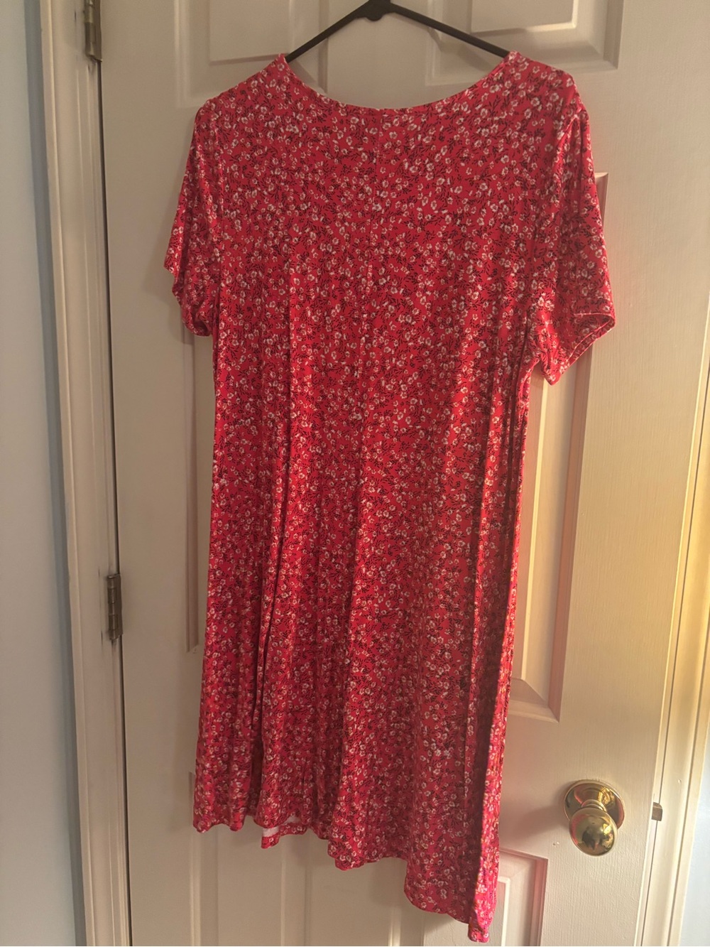 Red Floral Swing Dress